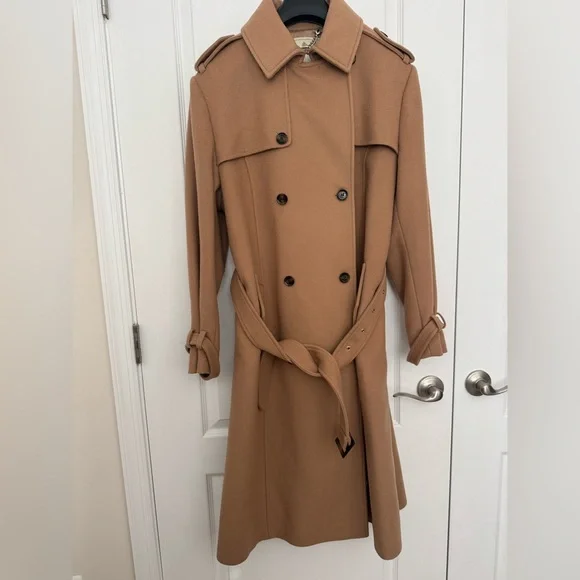 Like New Barbour Melrose Belted Wool Trench Coat size 14 US - Picture 1 of 2